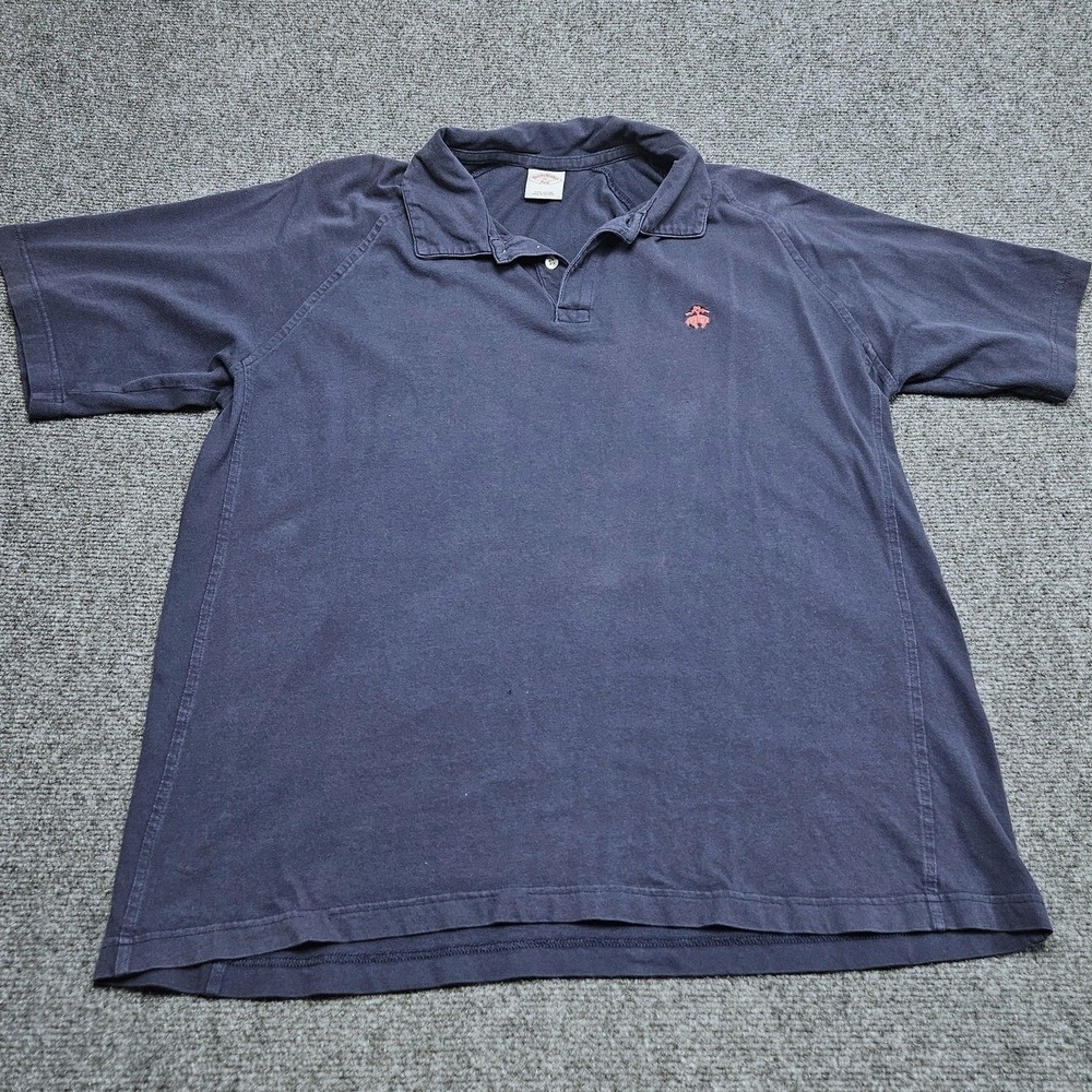 Brooks Brothers Polo Shirt‎ Mens XL Navy Blue 346 Cotton Raglan Sleeve Preppy